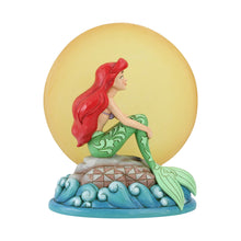Mermaid by Moonlight - Ariel Sitting on Rock by Moon
