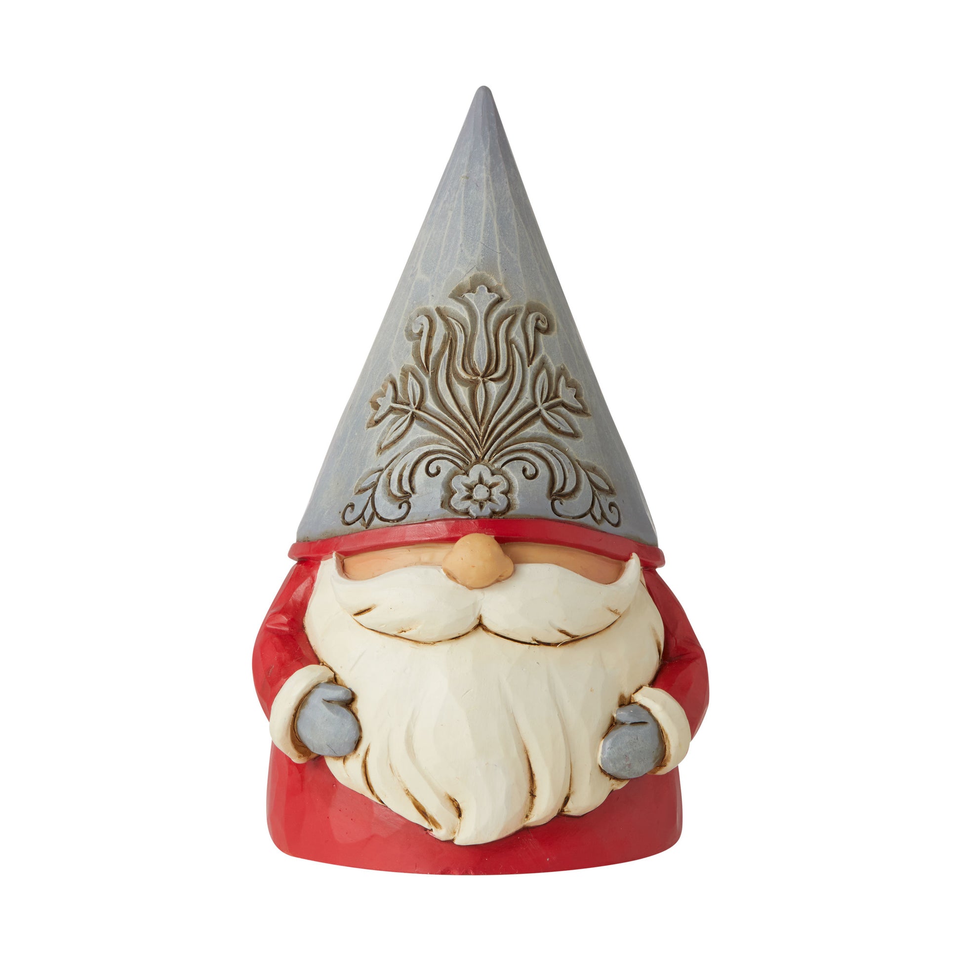 Grey Floral Hat Gnome  - Country N More Gifts