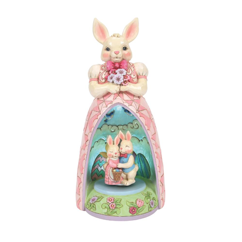 Splendid Spring - Bunny with Lighted Rotating Scene  - Country N More Gifts