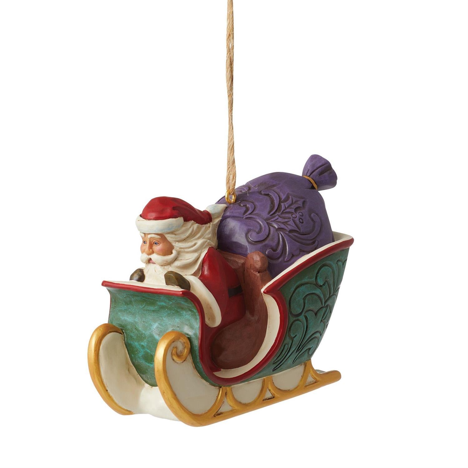 BOX DAMAGE - Twas the Night Before Christmas Santa in Sleigh - Country N More Gifts