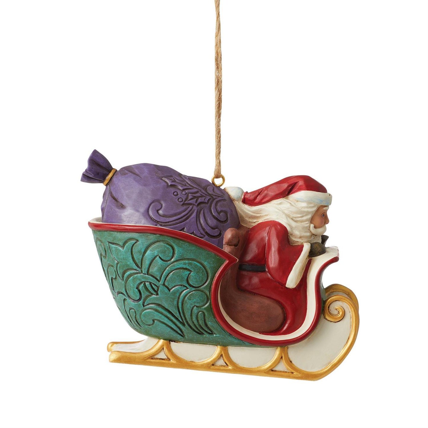 BOX DAMAGE - Twas the Night Before Christmas Santa in Sleigh - Country N More Gifts