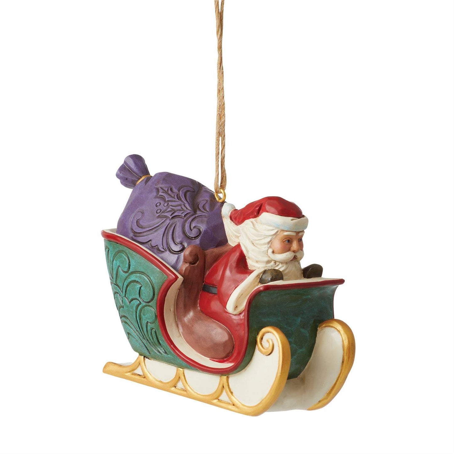 BOX DAMAGE - Twas the Night Before Christmas Santa in Sleigh - Country N More Gifts