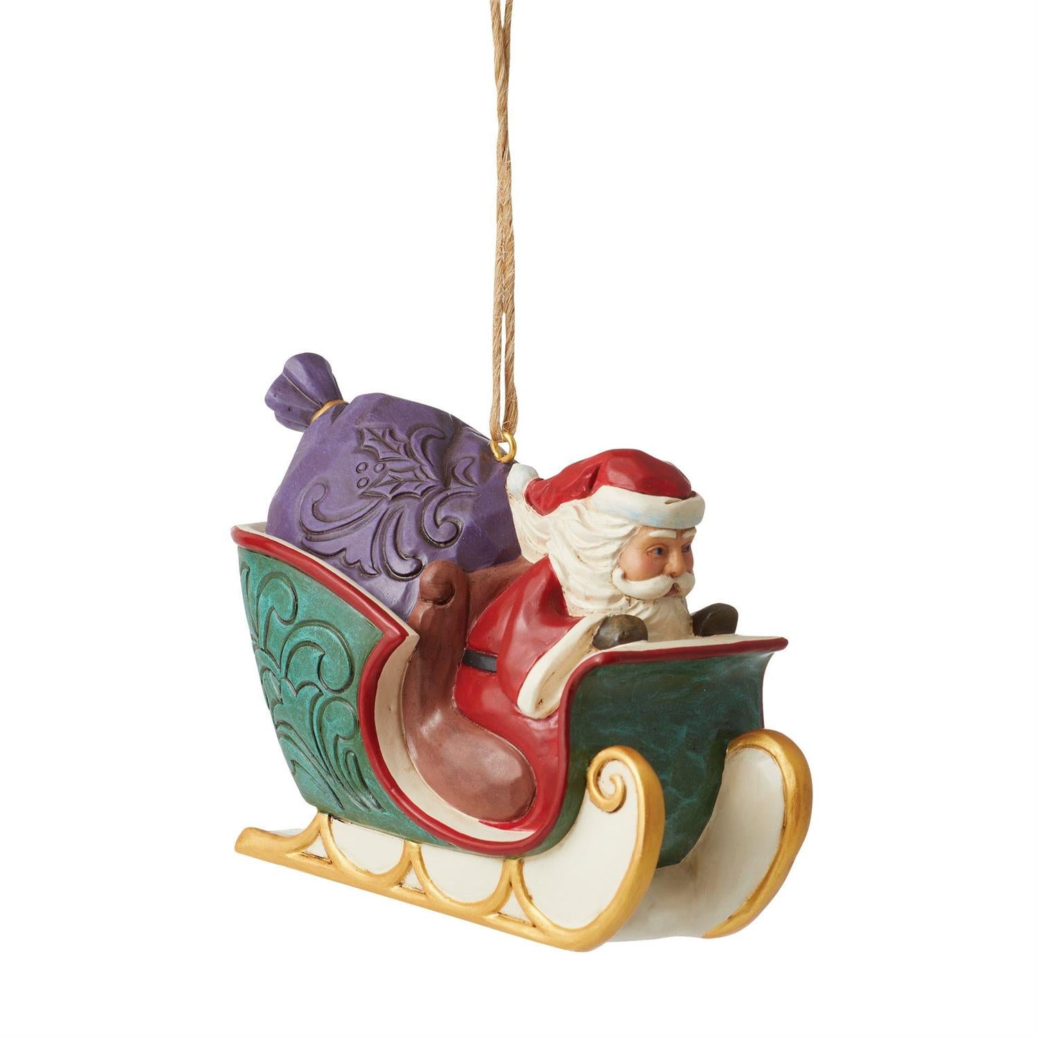 BOX DAMAGE - Twas the Night Before Christmas Santa in Sleigh - Country N More Gifts