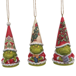 Set of 3 Grinch Gnome Ornament  - Country N More Gifts