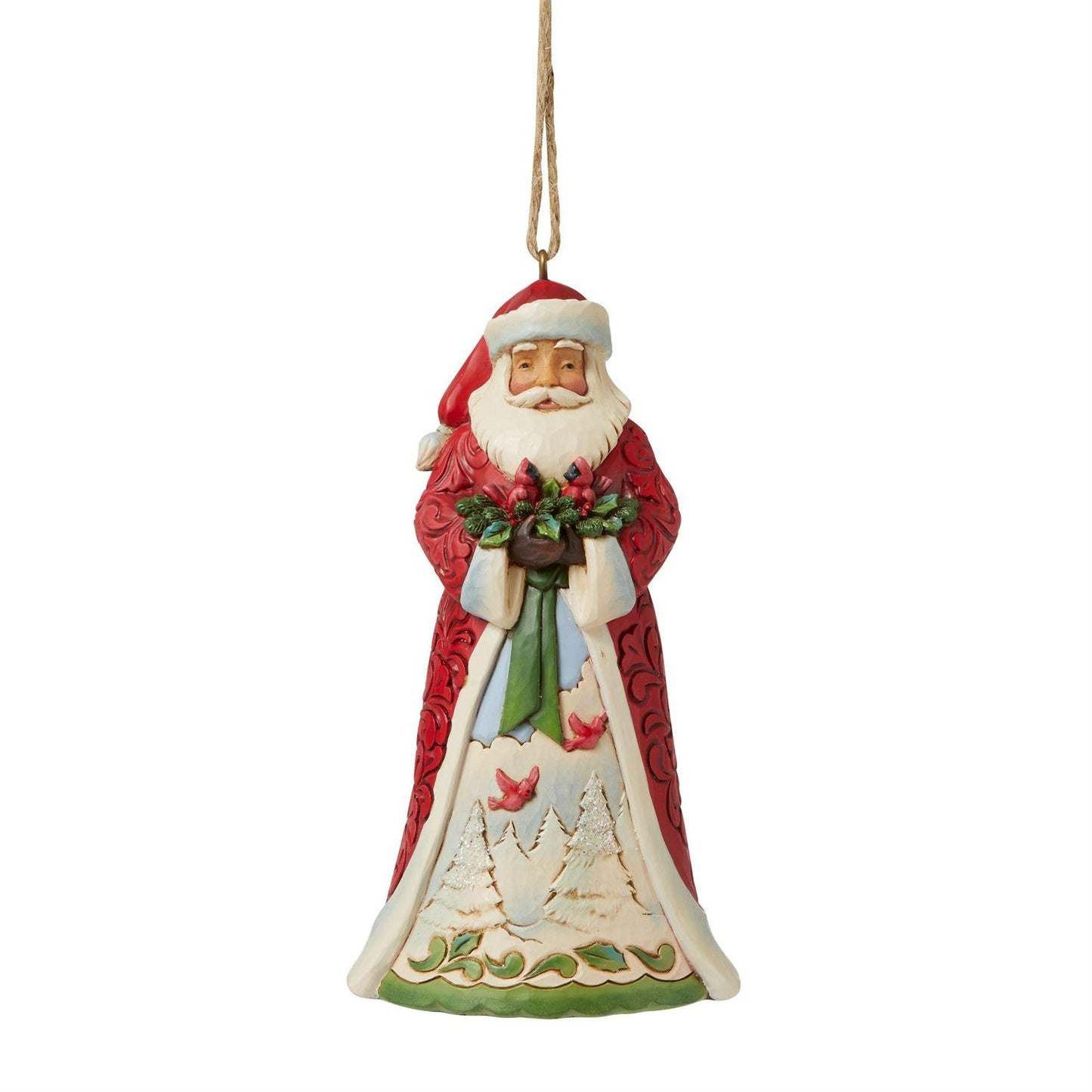 Santa Holding Cardinals Ornament  - Country N More Gifts