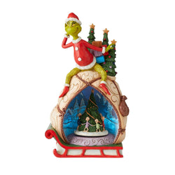 Grinch with Lighted Rotatable Scene  - Country N More Gifts