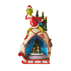 Grinch with Lighted Rotatable Scene  - Country N More Gifts
