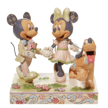 Springtime Stroll - White Woodland Mickey & Minnie  - Country N More Gifts