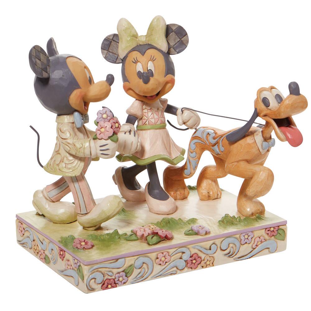 Springtime Stroll - White Woodland Mickey & Minnie  - Country N More Gifts