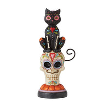 Dia De Los Gatos - Day of Dead Black Cat on Skull