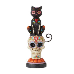 Dia De Los Gatos - Day of Dead Black Cat on Skull  - Country N More Gifts