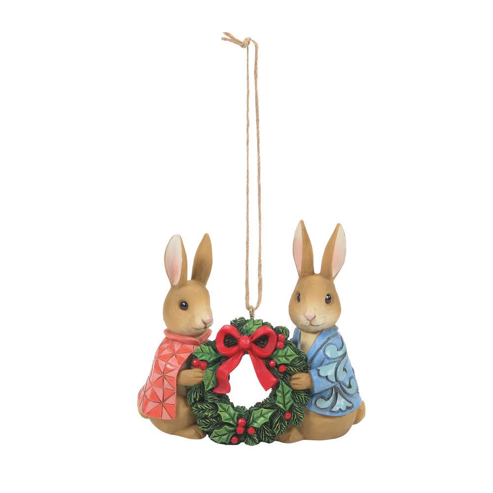 Peter & Flopsy with Wreath Ornament  - Country N More Gifts