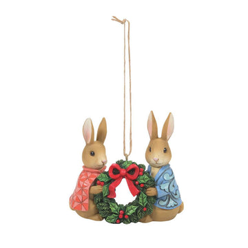 Peter & Flopsy with Wreath Ornament  - Country N More Gifts