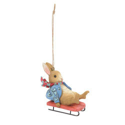 Peter Rabbit Sledding Ornament  - Country N More Gifts