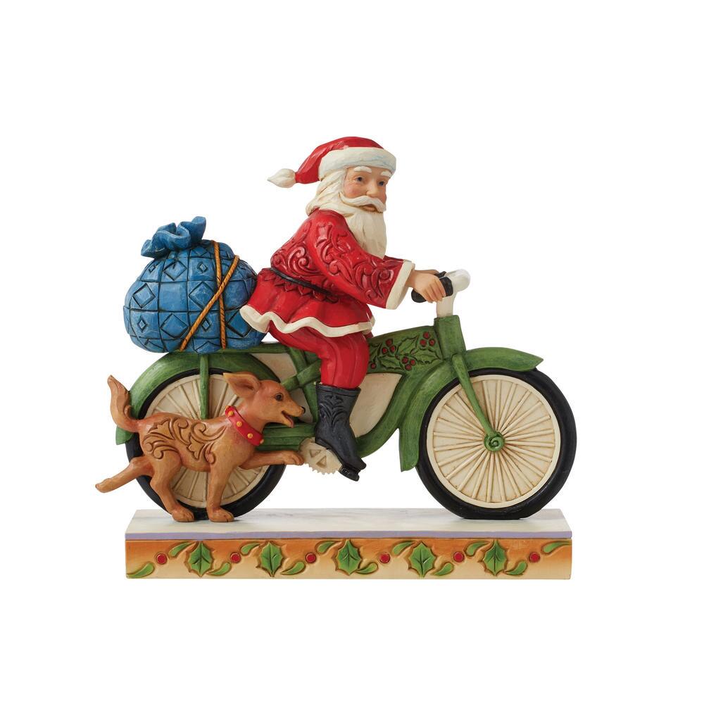 NO BOX - Santa Riding Bicycle - Country N More Gifts
