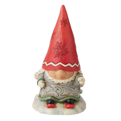 Gnome with Braids Skiing  - Country N More Gifts