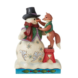 Building Friendship Together - Snowman with Fox  - Country N More Gifts
