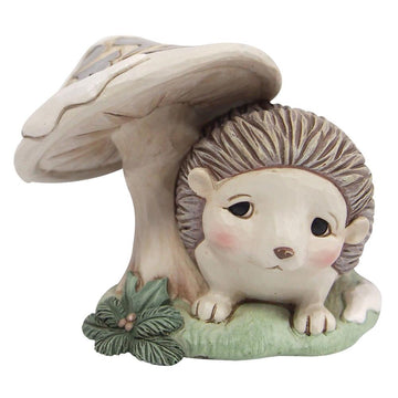 White Woodland Hedgehog by Mushroom  - Country N More Gifts
