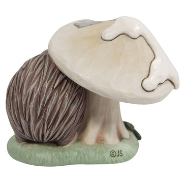 White Woodland Hedgehog by Mushroom  - Country N More Gifts
