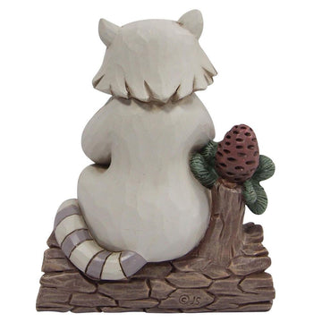 White Woodland Raccoon with Pinecone  - Country N More Gifts