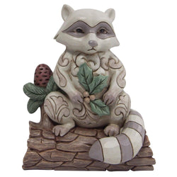 White Woodland Raccoon with Pinecone  - Country N More Gifts