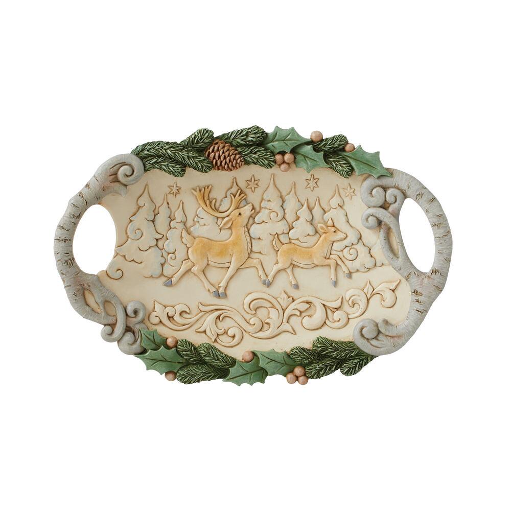 White Woodland Decorative Tray  - Country N More Gifts