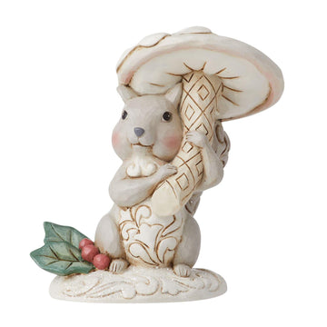 White Woodland Squirrel with Mushroom  - Country N More Gifts