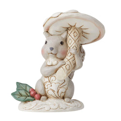White Woodland Squirrel with Mushroom  - Country N More Gifts
