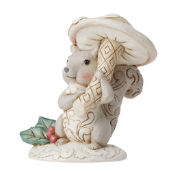 White Woodland Squirrel with Mushroom  - Country N More Gifts