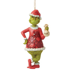 Grinch with Bag of Coal Ornament  - Country N More Gifts