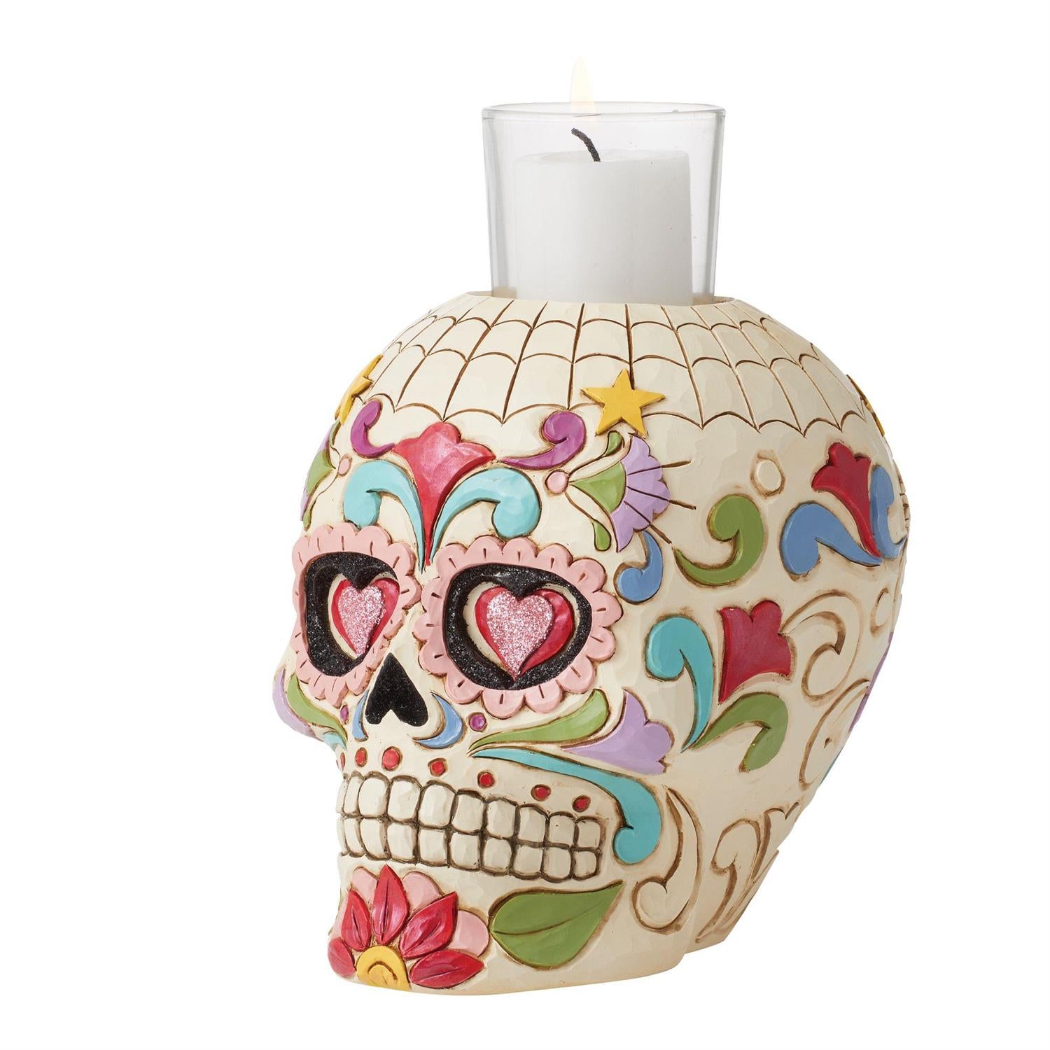 Day Of Dead Skull Candleholder Votive Holder  - Country N More Gifts