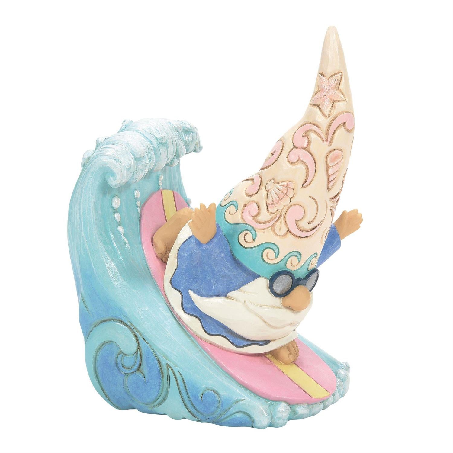 Surf Like There's Gnome Tomorrow - Coastal Gnome Surfing Figurine  - Country N More Gifts