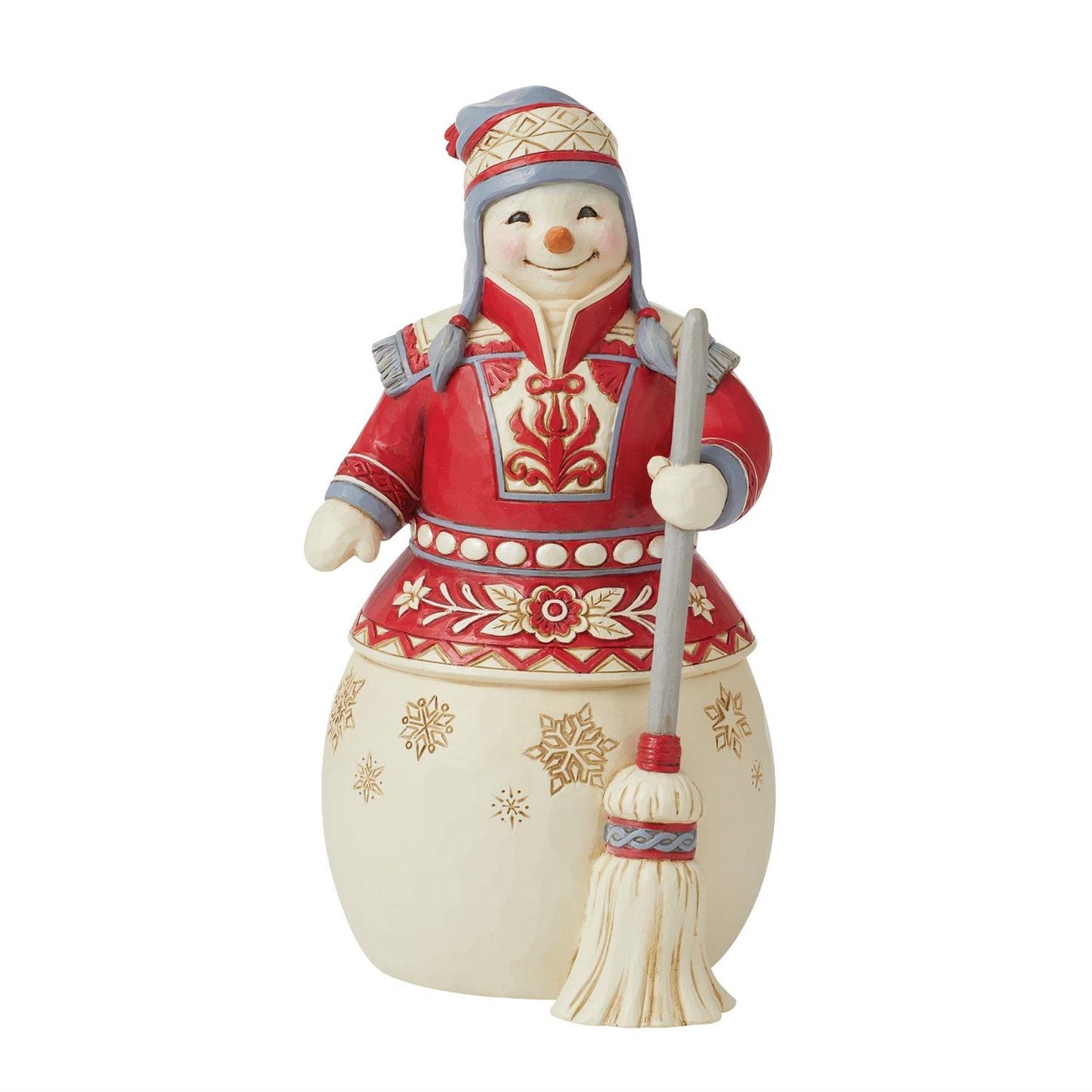 BOX DAMAGE - Outside The Snow is Falling - Nordic Noel Snowman with Broom - Country N More Gifts