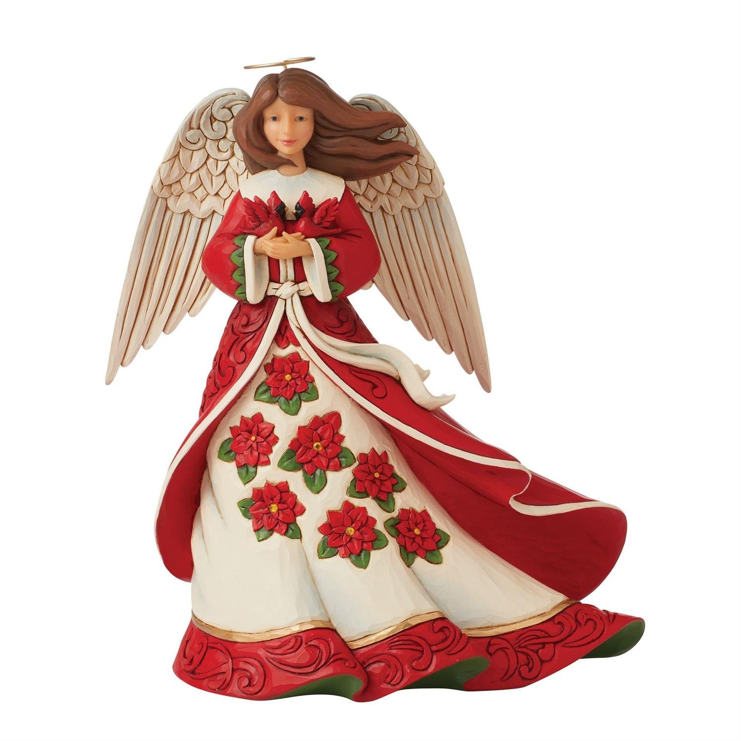 Holiday Peace - Red Christmas Angel Figurine  - Country N More Gifts