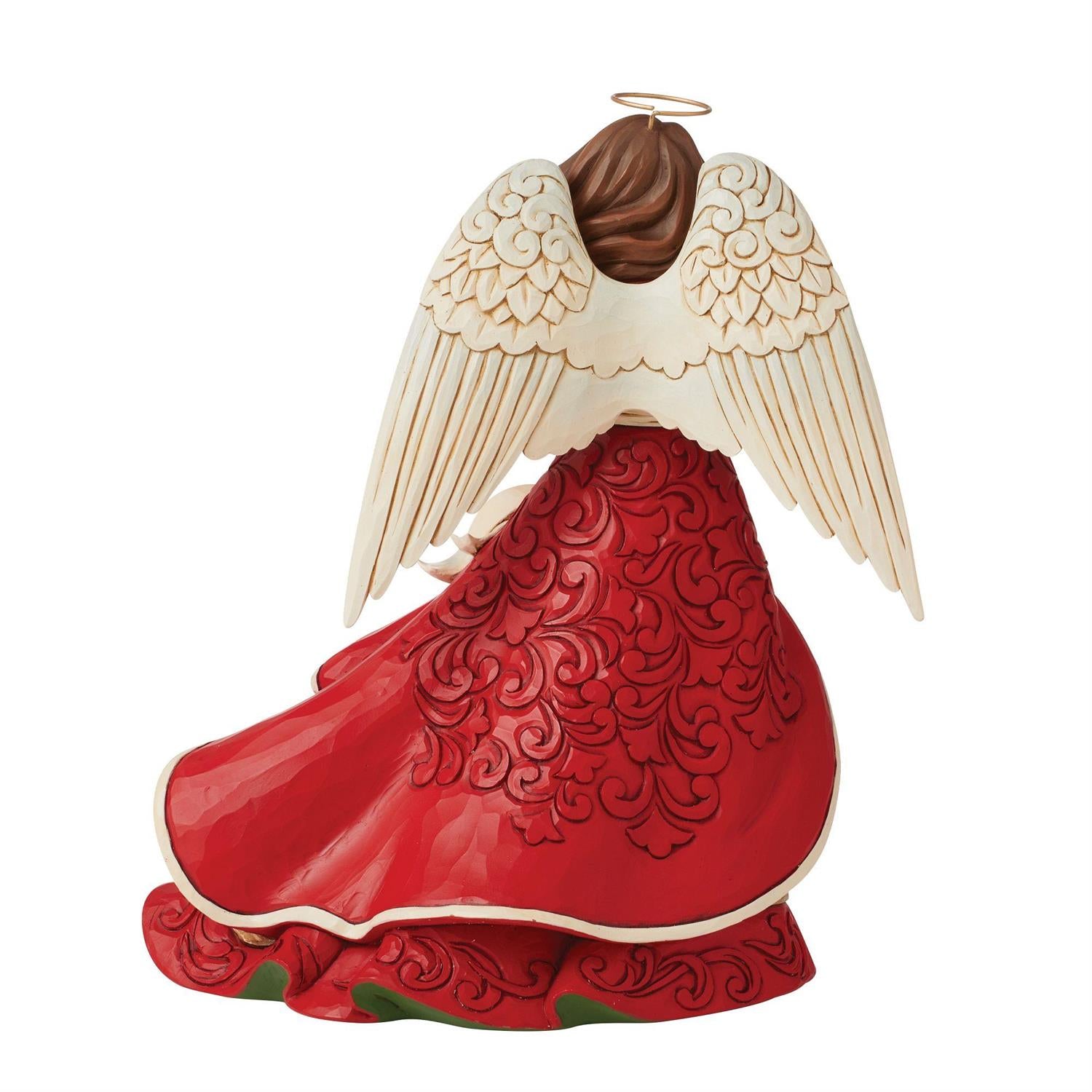 Holiday Peace - Red Christmas Angel Figurine  - Country N More Gifts