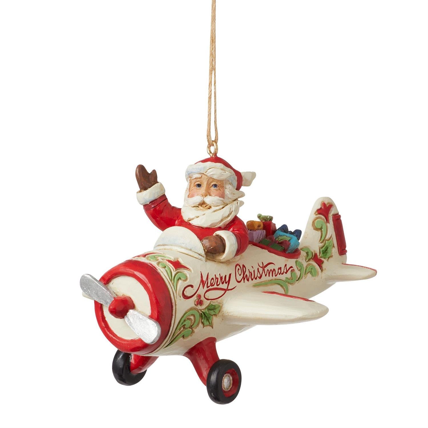 Santa in Airplane Ornament  - Country N More Gifts