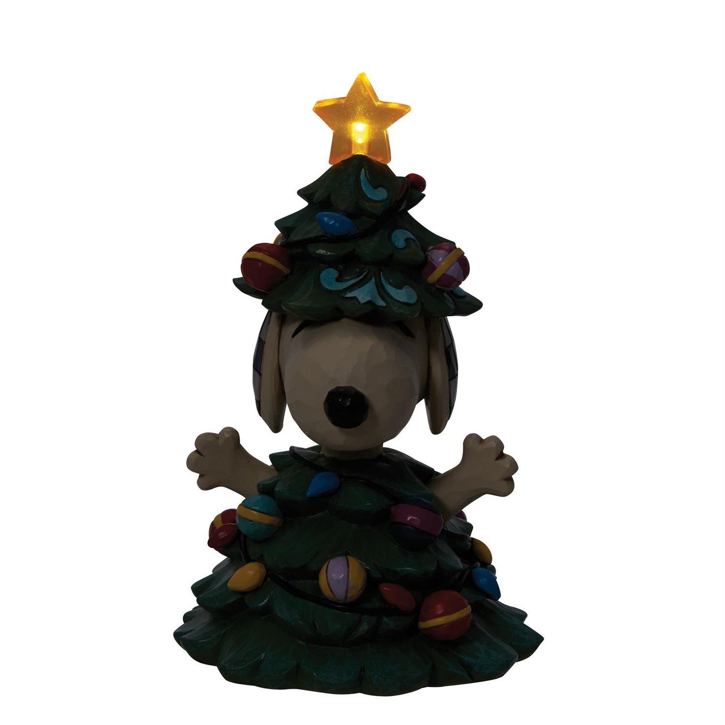 All Lit Up! Lights Up - Snoopy As Christmas Tree  - Country N More Gifts