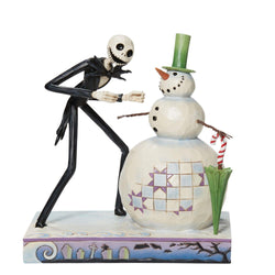 A Snowy Discovery - Nightmare Before Christmas Jack with Snowman  - Country N More Gifts