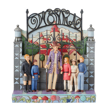The Adventure Begins - Willy Wonka with Children By Gate  - Country N More Gifts