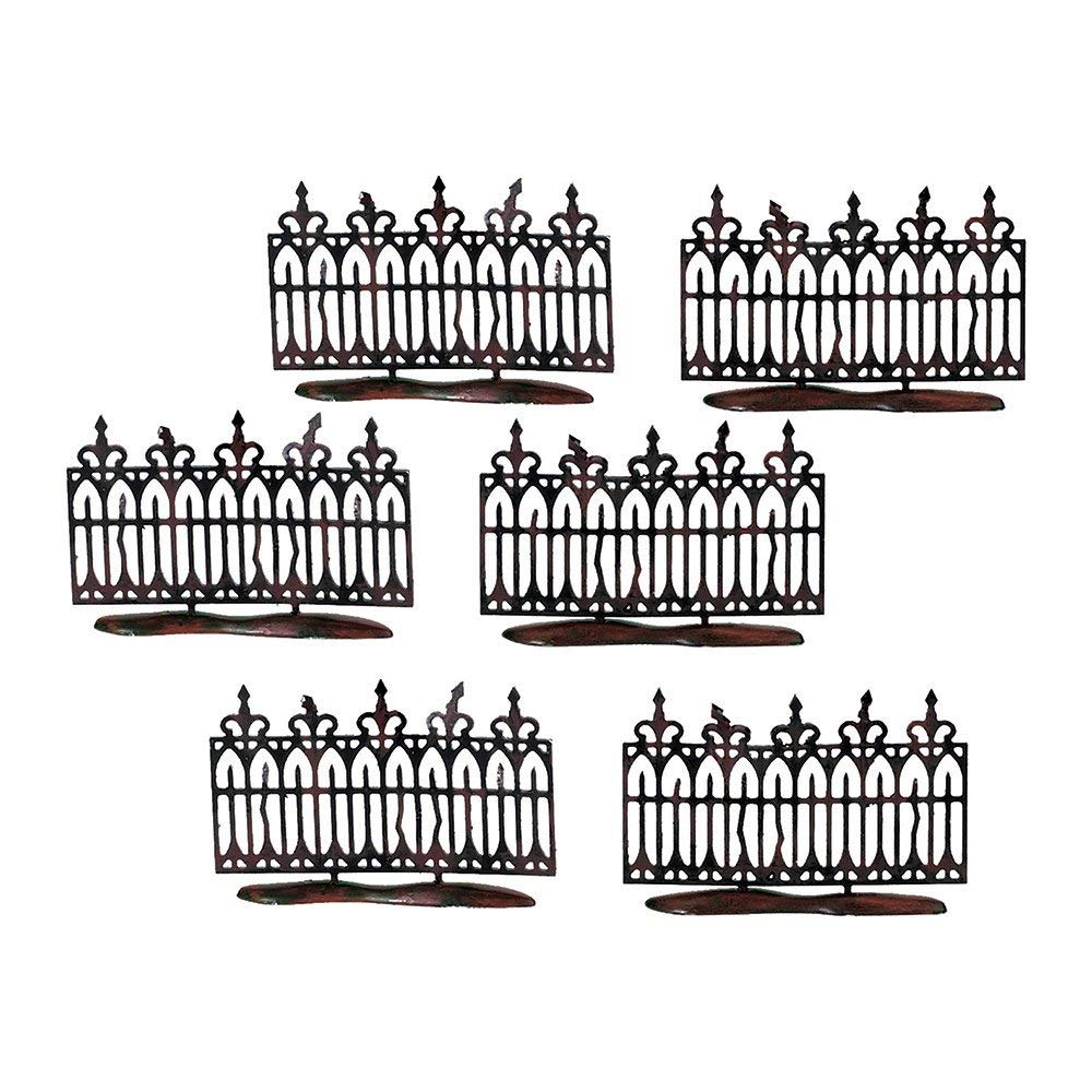 BOX DAMAGE - Spooky Wrought Iron Fence - Set of 6 - Country N More Gifts
