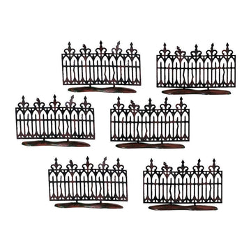 BOX DAMAGE - Spooky Wrought Iron Fence - Set of 6 - Country N More Gifts