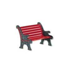 Village Red Wrought Iron Park Bench