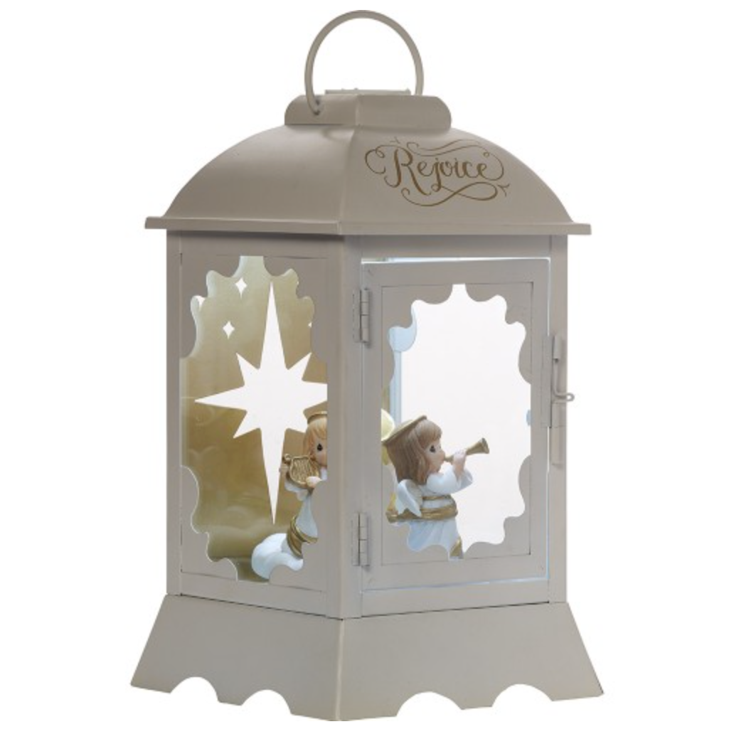Angelic Lantern - Lighted Musical Lantern, Resin Metal  - Country N More Gifts