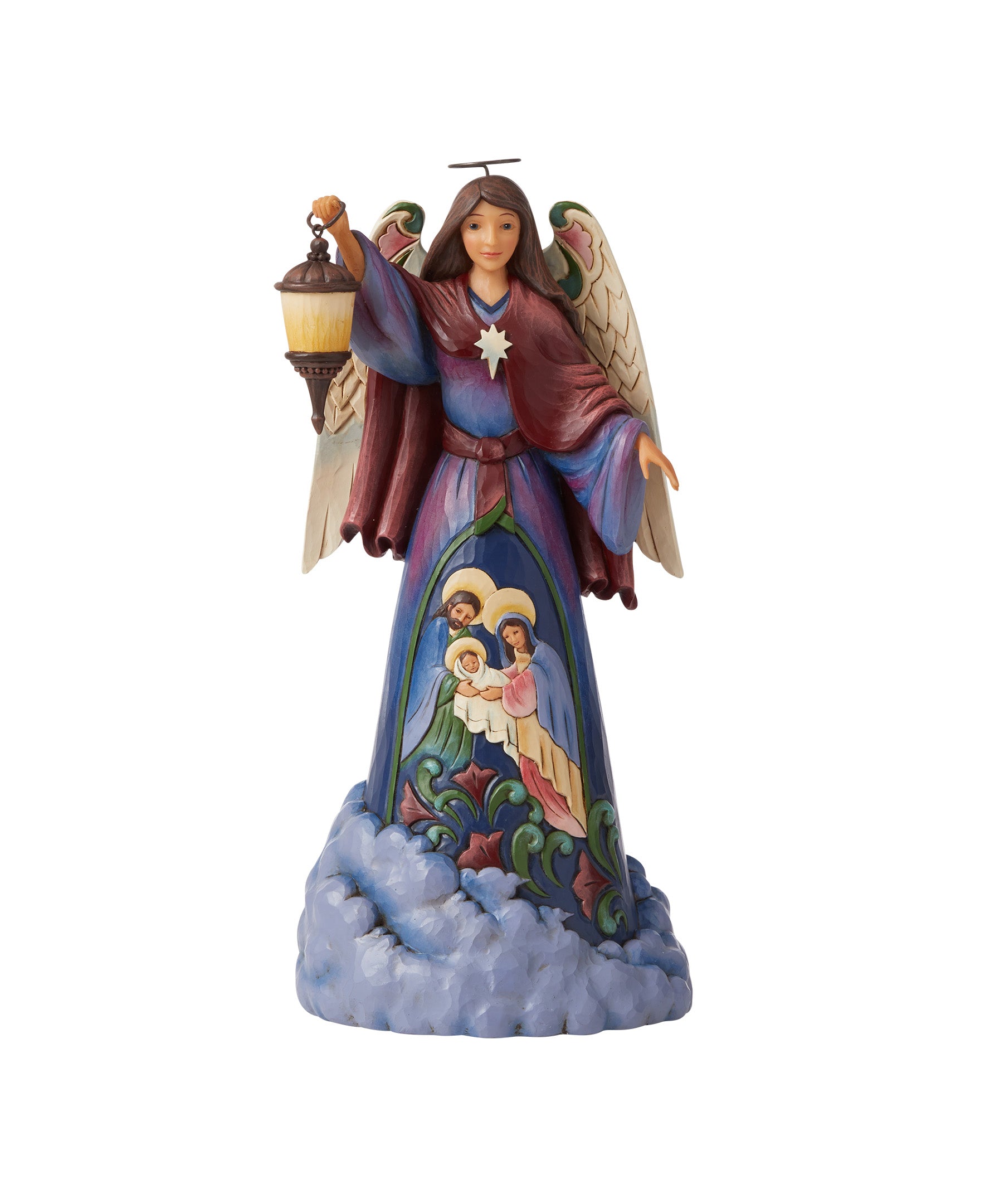 He Is The Light Of The World - Nativity Angel Holding Lantern  - Country N More Gifts