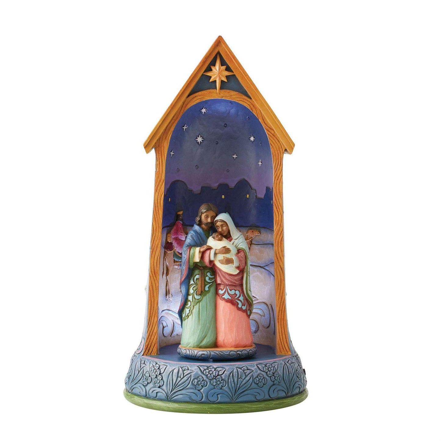BOX DAMAGE - African American Lighted Holy Family in Stable - Country N More Gifts