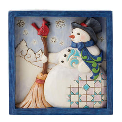 Snowman with Broom Plaque  - Country N More Gifts