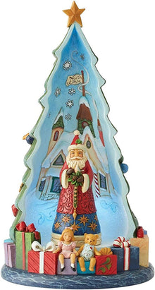 Santa in Tree Lighted Rotator