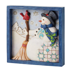 Snowman with Broom Plaque  - Country N More Gifts