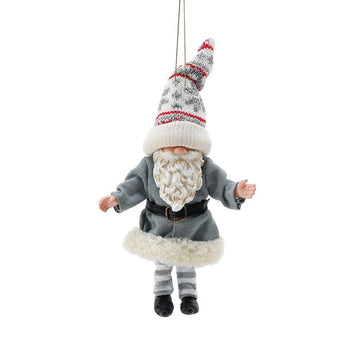 Gnome Grey Coat Orn  - Country N More Gifts