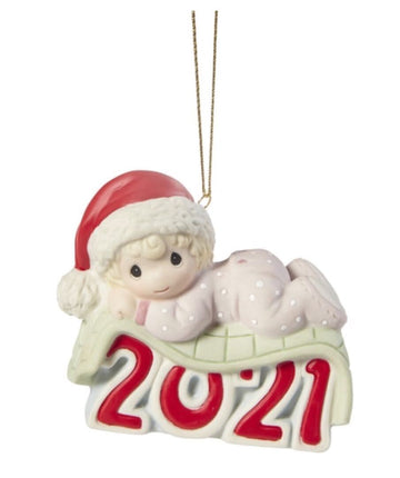 Baby's 1st Christmas 2021 Dated Girl Ornament  - Country N More Gifts